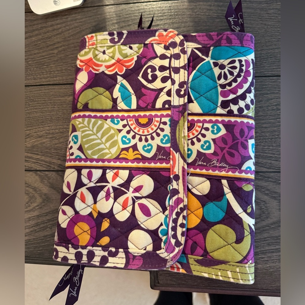 Vera Bradley Purple and White Travel Jewelry Organizer